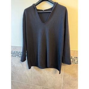J. JILL Blach Cashmere Tunic Hoodie SZ S EUC